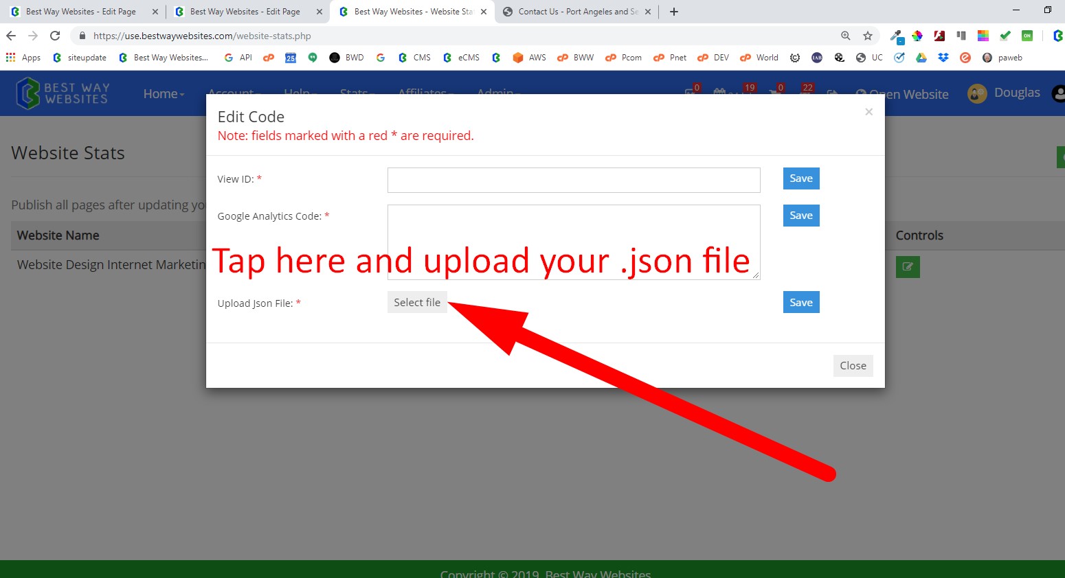Step 26. Upload your .json File that you Saved to Your Computer in Previous Step