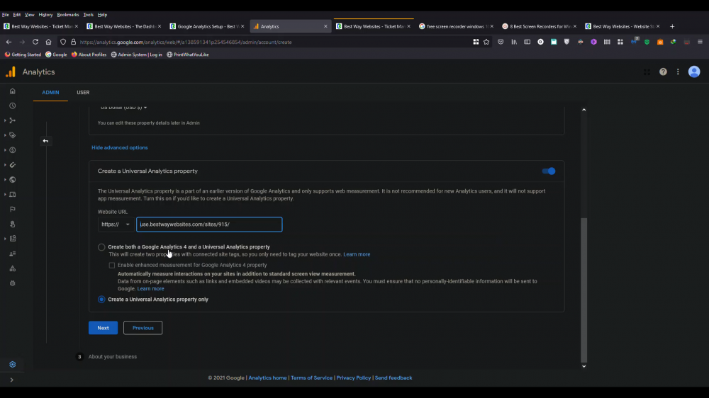 Step 2.3 Show advanced options Step 2.3 Show advanced options